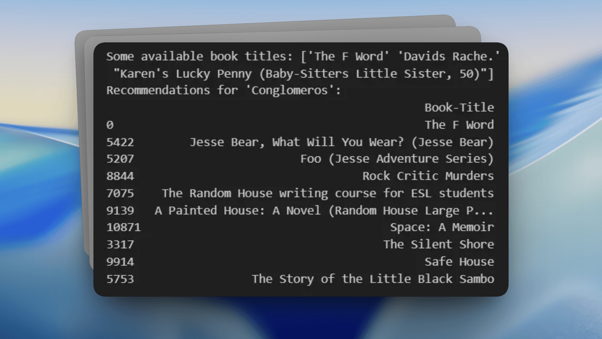 Book Recommendation System
